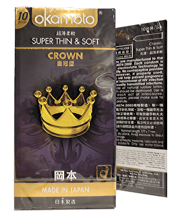 Bao cao su Okamoto CROWN Siêu Mỏng Siêu Mềm (Hộp 10 cái)